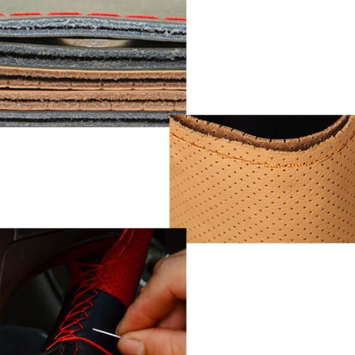 Handgenähter Four Seasons-Lenkradbezug aus echtem Leder für 38-cm-Lenkrade – Bild 6