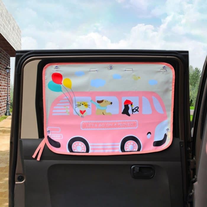 Auto große Heckscheibe Sonnenschutz Isolierung Fenster Sonnenschutz Abdeckung, Größe: 70 * 50 cm, Camping, Pink Bus – Bild 13