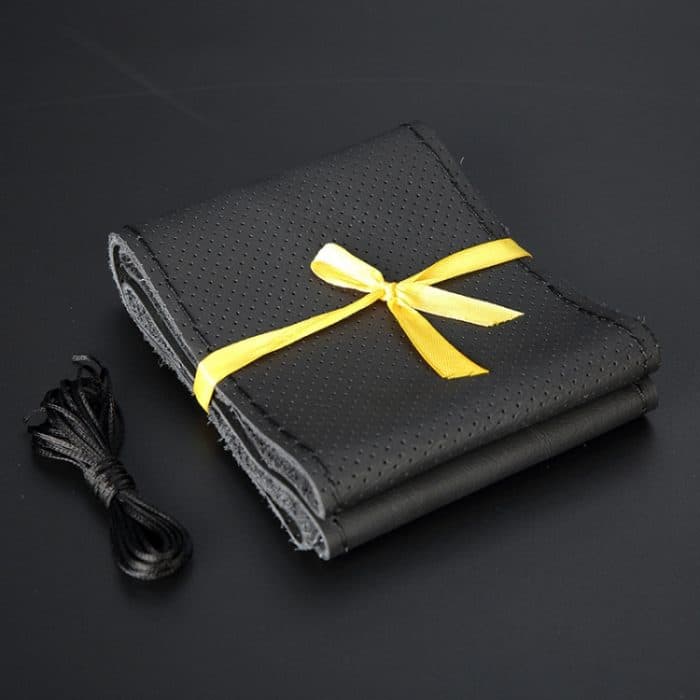 Auto-Lenkradbezug aus echtem Leder, handgenäht, anpassbar – Bild 2