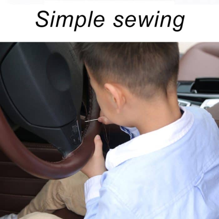 Auto-Lenkradbezug aus echtem Leder, handgenäht, anpassbar – Bild 8