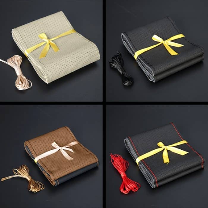 Auto-Lenkradbezug aus echtem Leder, handgenäht, anpassbar – Bild 9