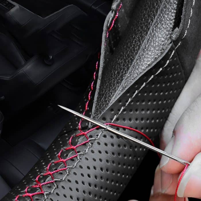 Auto-Lenkradbezug aus echtem Leder, handgenäht, anpassbar – Bild 10