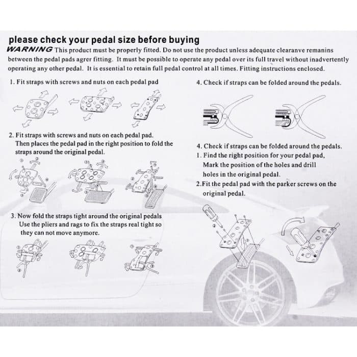 CS-322 2 in 1 rutschfeste manuelle PKW-LKW-Pedale Fußbremsbelag-Abdeckungssatz – Bild 6