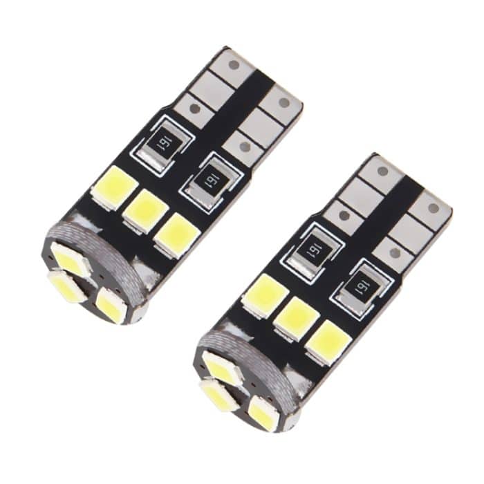 2 PCS T10 / W5W / 194/501 1,5 W 90LM 6000K 9 SMD-3528 LED-Lampen Auto-Leselampen-Begrenzungsleuchte mit Decoder, DC 12V – Bild 2