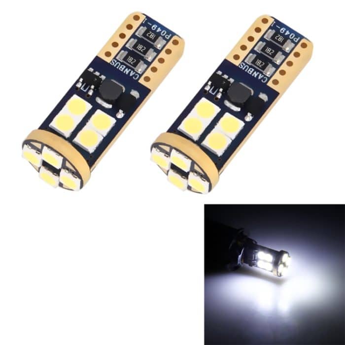 2 PCS T10 / W5W / 194/501 4W 280LM 6000K 12 SMD-2835 LED-Lampen Auto-Leselampen-Begrenzungsleuchte mit Decoder, DC 12V – Bild 1