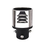 Universelles Car-Styling-Edelstahl-gebogenes, anschraubbares Auspuff-Endschalldämpfer-Spitzenrohr mit Netz, Curved/Black, Curved with Mesh – Bild 3