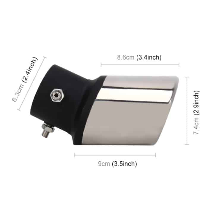 Universelles Car-Styling-Edelstahl-gebogenes, anschraubbares Auspuff-Endschalldämpfer-Spitzenrohr mit Netz, Curved/Black, Curved with Mesh – Bild 4