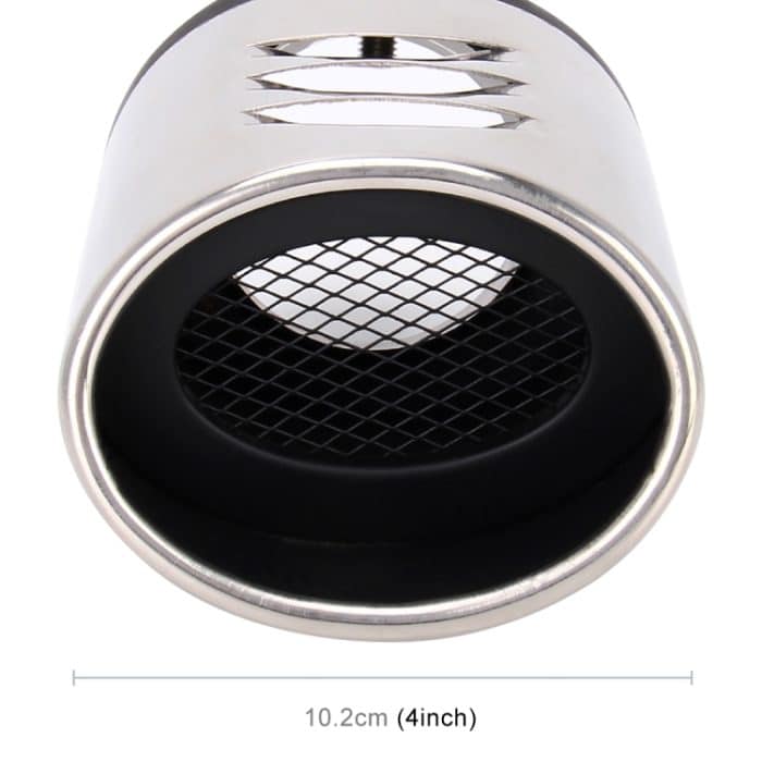 Universelles Car-Styling-Edelstahl-gebogenes, anschraubbares Auspuff-Endschalldämpfer-Spitzenrohr mit Netz, Curved/Black, Curved with Mesh – Bild 5
