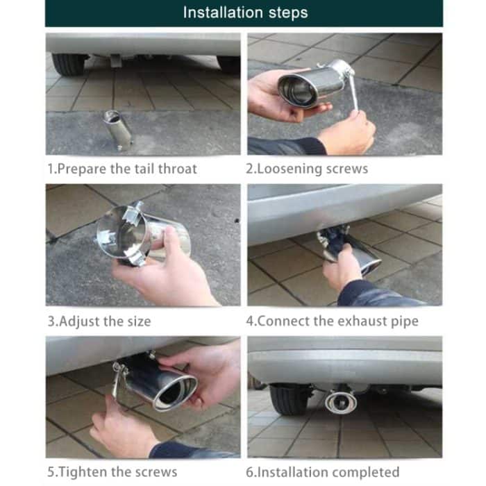 Universal-Auto-Styling-Edelstahl-Gerade-Anschraub-Auspuff-Endschalldämpfer-Spitzenrohr mit Netz – Bild 7