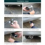 Universal Car Styling Edelstahl Gerade Auspuff Heck Schalldämpfer Tip Pipe – Bild 7