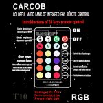 2 PCS W5W 194 T10 Mehrfarben COB 12 SMD RGB LED-Lampen mit ferngesteuerter Keil-Seitenlicht-Kennzeichenleuchte, DC 12V – Bild 6