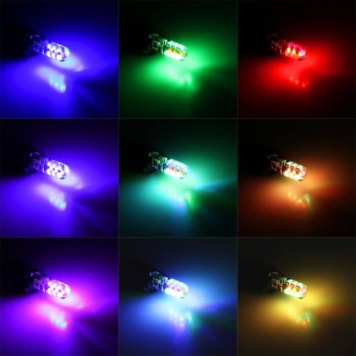 2 PCS W5W 194 T10 Mehrfarben COB 12 SMD RGB LED-Lampen mit ferngesteuerter Keil-Seitenlicht-Kennzeichenleuchte, DC 12V – Bild 10