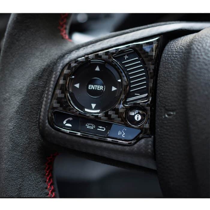 2 in 1 Carbon Lenkrad Knopfleiste Innenausstattung DIY Aufkleber für Honda Civic 10. Generation (Deluxe) – Bild 6