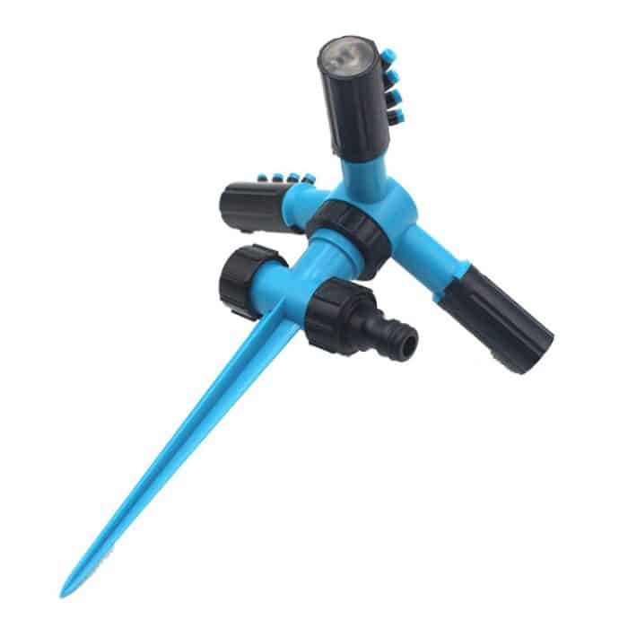 Automatisches, um 360 Grad drehbares, verstellbares Gartenwassersprinkler-Rasenbewässerungssystem mit 3-Arm-Sprühern und Spike-Basis, 360 Rotating Water Sprinkler (Blue), 360 Rotating Water Sprinkler (Green) – Bild 2