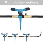 Automatisches, um 360 Grad drehbares, verstellbares Gartenwassersprinkler-Rasenbewässerungssystem mit 3-Arm-Sprühern und Spike-Basis, 360 Rotating Water Sprinkler (Blue), 360 Rotating Water Sprinkler (Green) – Bild 5