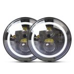 2 PCS 7 Zoll IP68 wasserdicht 6500K 75W CREE LED Scheinwerfer Hi / Lo Beam Fahrleuchte für Jeep Wrangler JK TJ LJ – Bild 2