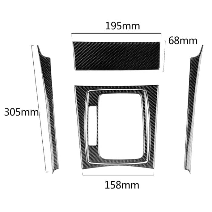 5 PCS Car Carbon Fiber Linke Antriebsrad Position Panel Dekorativer Aufkleber für Mercedes-Benz W204 2007-2013 – Bild 2