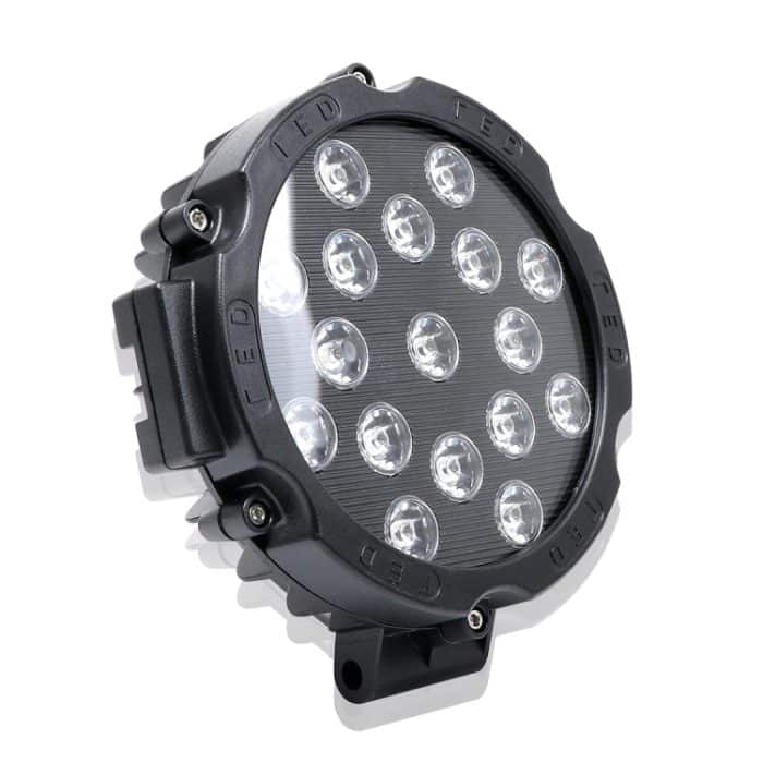 2 Stück 51 W, 3500 lm, 6500 K, weißes Licht, 17 LEDs, wasserdicht, für Auto, Boot, Marine, Arbeitsscheinwerfer, Scheinwerfer, LED-Leuchtmittel, 30 Grad verstellbar, DC 10–30 V, 51W, Spot Light+51W – Bild 2