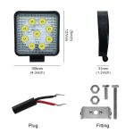 6,7 W quadratisches wasserdichtes Auto-Boot mit weißem Licht, Marine-Arbeitsscheinwerfer, Scheinwerfer-LED-Lampen, DC 9-30V – Bild 5