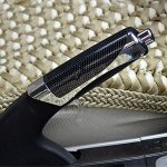 SHUNWEI SD-2002 Auto Auto Universal Kohlefaser Kunststoff Anti-Rutsch-Parkhandbremse Abdeckung Hülle Schwarz mit Aufkleberstreifen