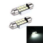 2 PCS 3W 200 LM 6000K 31MM 8 SMD-2835 LEDs Bicuspid Port Dekodierung Auto Dome Lampe LED Leselicht, DC 12V, 31MM