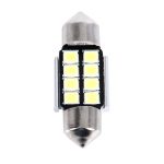 2 PCS 3W 200 LM 6000K 31MM 8 SMD-2835 LEDs Bicuspid Port Dekodierung Auto Dome Lampe LED Leselicht, DC 12V, 31MM – Bild 2