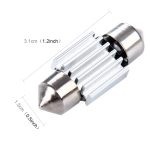 2 PCS 3W 200 LM 6000K 31MM 8 SMD-2835 LEDs Bicuspid Port Dekodierung Auto Dome Lampe LED Leselicht, DC 12V, 31MM – Bild 3