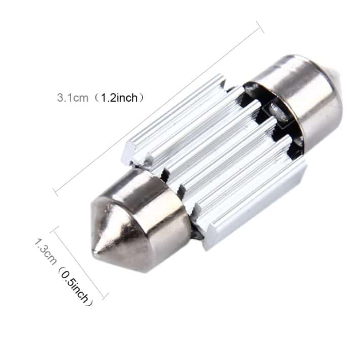 2 PCS 3W 200 LM 6000K 31MM 8 SMD-2835 LEDs Bicuspid Port Dekodierung Auto Dome Lampe LED Leselicht, DC 12V, 31MM – Bild 3