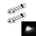 2 PCS 3W 200 LM 6000K 36MM 8 SMD-2835 LEDs Bicuspid Port Dekodierung Auto Dome Lampe LED Leselicht, DC 12V, 36MM