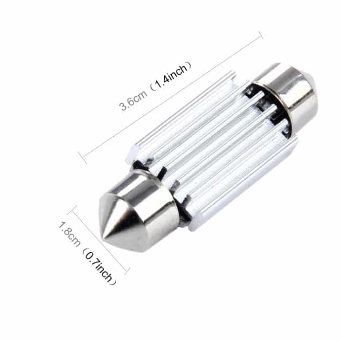 2 PCS 3W 200 LM 6000K 36MM 8 SMD-2835 LEDs Bicuspid Port Dekodierung Auto Dome Lampe LED Leselicht, DC 12V, 36MM – Bild 3