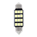 2 PCS 3,5 W 250 LM 6000 K 39 MM 12 SMD-2835 LEDs Bicuspid Port Decodierung Auto Dome Lampe LED Leselicht, DC 12 V, 39MM – Bild 2