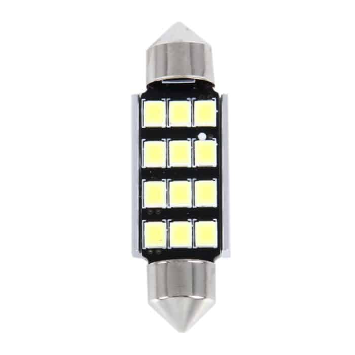 2 PCS 3,5 W 250 LM 6000 K 39 MM 12 SMD-2835 LEDs Bicuspid Port Decodierung Auto Dome Lampe LED Leselicht, DC 12 V, 39MM – Bild 2
