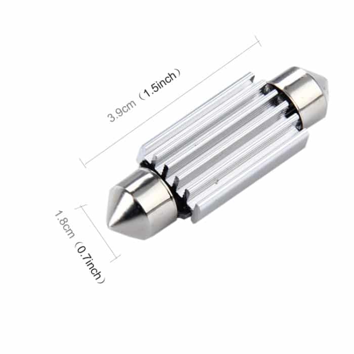 2 PCS 3,5 W 250 LM 6000 K 39 MM 12 SMD-2835 LEDs Bicuspid Port Decodierung Auto Dome Lampe LED Leselicht, DC 12 V, 39MM – Bild 3