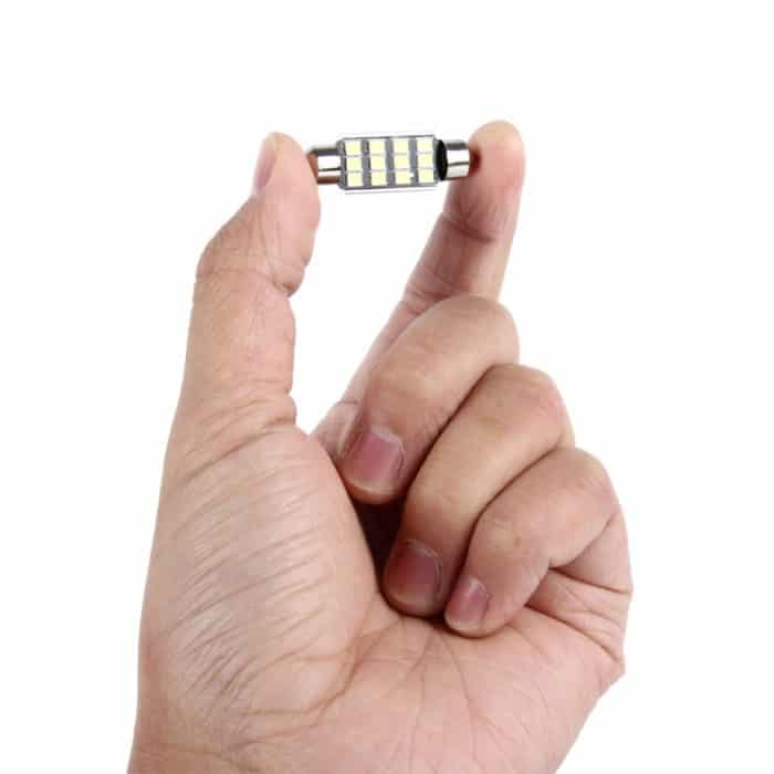 2 PCS 3,5 W 250 LM 6000 K 39 MM 12 SMD-2835 LEDs Bicuspid Port Decodierung Auto Dome Lampe LED Leselicht, DC 12 V, 39MM – Bild 4