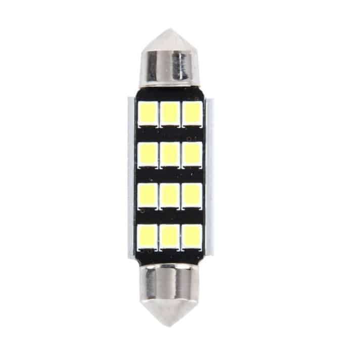 2 PCS 3,5 W 250 LM 6000 K 41 MM 12 SMD-2835 LEDs Bicuspid Port Decodierung Auto Dome Lampe LED Leselicht, DC 12 V, 41MM – Bild 2