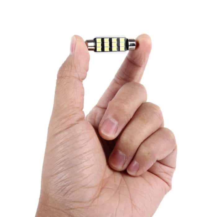 2 PCS 3,5 W 250 LM 6000 K 41 MM 12 SMD-2835 LEDs Bicuspid Port Decodierung Auto Dome Lampe LED Leselicht, DC 12 V, 41MM – Bild 4