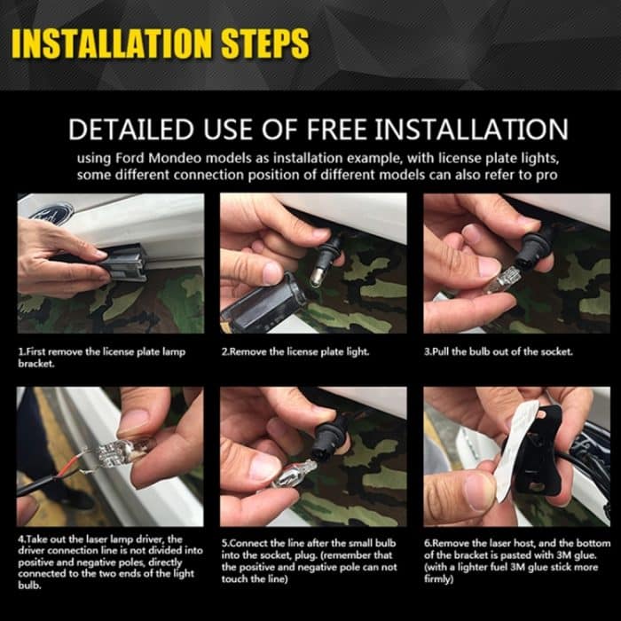 200 mW Universal-Heckalarm für Autos und Motorräder, 650 nm Laser-Nebel-Antikollisionswarnlampe mit sechs Mustern, DC 8–36 V. Kabellänge: 60 cm, 200mW – Bild 9