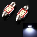2 PCS 2 W 100 LM 6000 K 31 MM 4 SMD-7020 LEDs Bicuspid Port Decodierung Auto Dome Lampe LED Leselicht, DC 12 V, 31MM