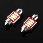 2 PCS 2 W 100 LM 6000 K 31 MM 4 SMD-7020 LEDs Bicuspid Port Decodierung Auto Dome Lampe LED Leselicht, DC 12 V, 31MM – Bild 2