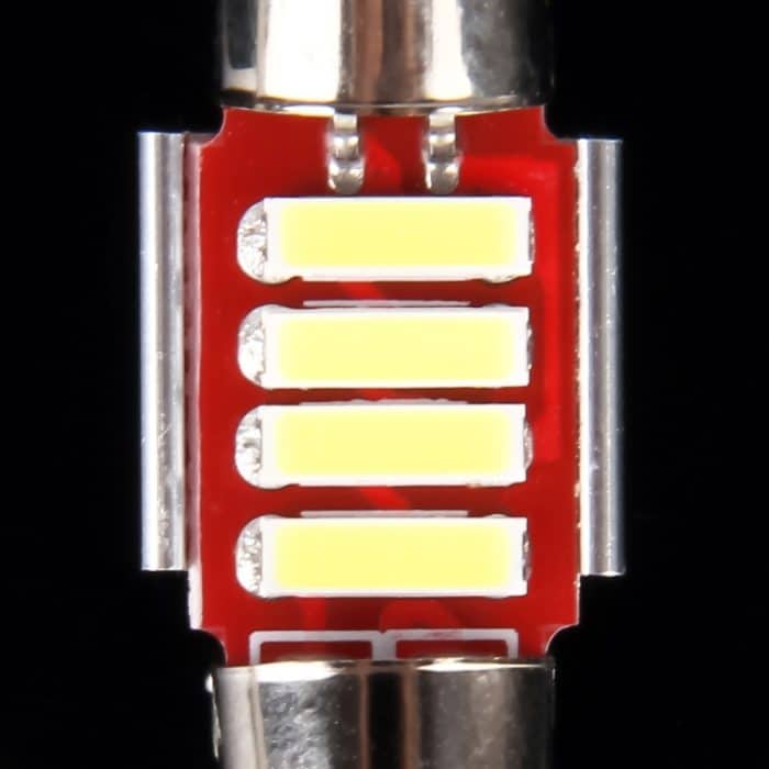 2 PCS 2 W 100 LM 6000 K 31 MM 4 SMD-7020 LEDs Bicuspid Port Decodierung Auto Dome Lampe LED Leselicht, DC 12 V, 31MM – Bild 5