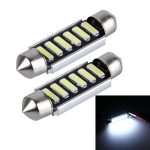 2 PCS 2 W 100 LM 6000 K 41 MM 6 SMD-7020 LEDs Bicuspid Port Decodierung Auto Dome Lampe LED Leselicht, DC 12 V, weißes Licht, 41MM