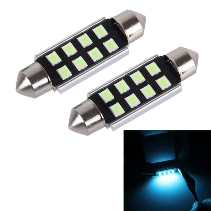 2 PCS DC 12V 2W 36MM 8 SMD-3528 LEDs Bicuspid Port Dekodierung Auto Dome Lampe LED Leselicht, 36MM – Bild 1