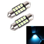 2 PCS DC 12V 2W 31MM 8 SMD-3528 LEDs Bicuspid Port Dekodierung Auto Dome Lampe LED Leselicht, 31MM