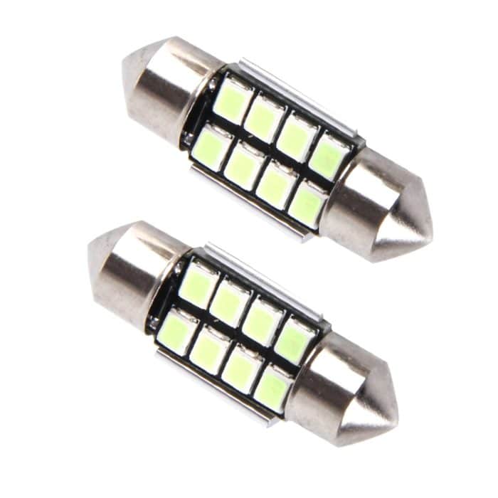 2 PCS DC 12V 2W 31MM 8 SMD-3528 LEDs Bicuspid Port Dekodierung Auto Dome Lampe LED Leselicht, 31MM – Bild 2