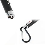 2 Stück Outdoor-Schlüsselanhänger, Metallgehäuse, Mini-LED-Taschenlampe, Laserlicht mit Gelderkennung – Bild 4