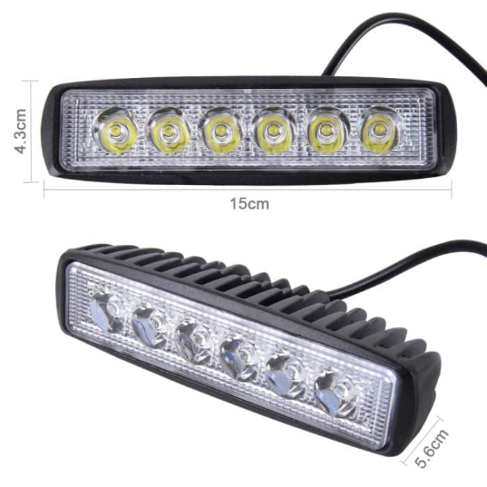 DC 10–30 V, 18 W, 1500 lm, 6500 K, wasserdicht, für Fahrzeug, Auto, Boot, Marine, externe Arbeitsscheinwerfer, Notbeleuchtung, 30 Grad verstellbare Spotlicht-LED-Autolampen mit 6 intensiven Wafer-LED-Leuchten, Spot Light+18W 1500LM+6500K – Bild 2