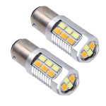 2 PCS 1157 / BAY15D 6W 22 SMD-5730-LEDs Weiß + Gelb Licht Bremslicht Blinklicht, DC 12V – Bild 2