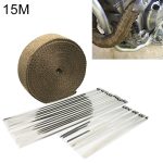 15m Titanium Gold Auspuffverpackung Auto Motor Auspuff Hitzeschild Wrap Wärmebeständige Wrap