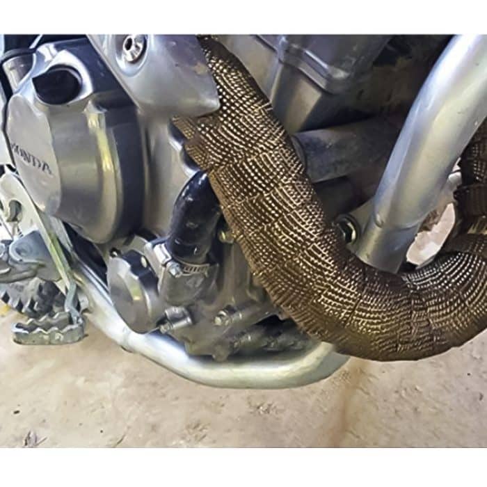 15m Titanium Gold Auspuffverpackung Auto Motor Auspuff Hitzeschild Wrap Wärmebeständige Wrap – Bild 8