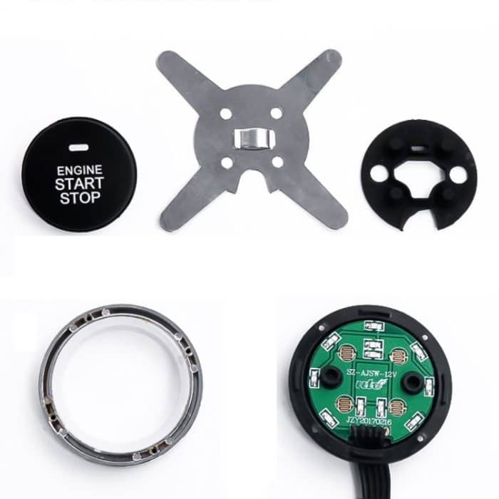 Smart Autoschalter Automotor Start-Stopp-Schalter Auto-Push-Start-Schalter, mit RFID-Alarmsystem, blaues Licht – Bild 4